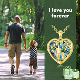 10K Gold Personalized Photo Father Daughter Pendant Necklace