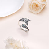 Sterling Silver Oxidized Dragonfly Butterfly Hummingbird Sea Turtle Anchor Cross Tree of Life Sunflower Spoon Ring