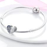 Sterling Silver Guardian Heart with Engraved Charm Beads