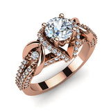 Sterling Silver Personalized Engraved Diamond Wedding Ring Set  Engagement Ring