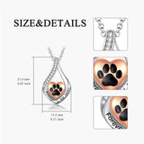 Sterling Silver Heart Shape Tear Dangle Urn Necklace for Ashes