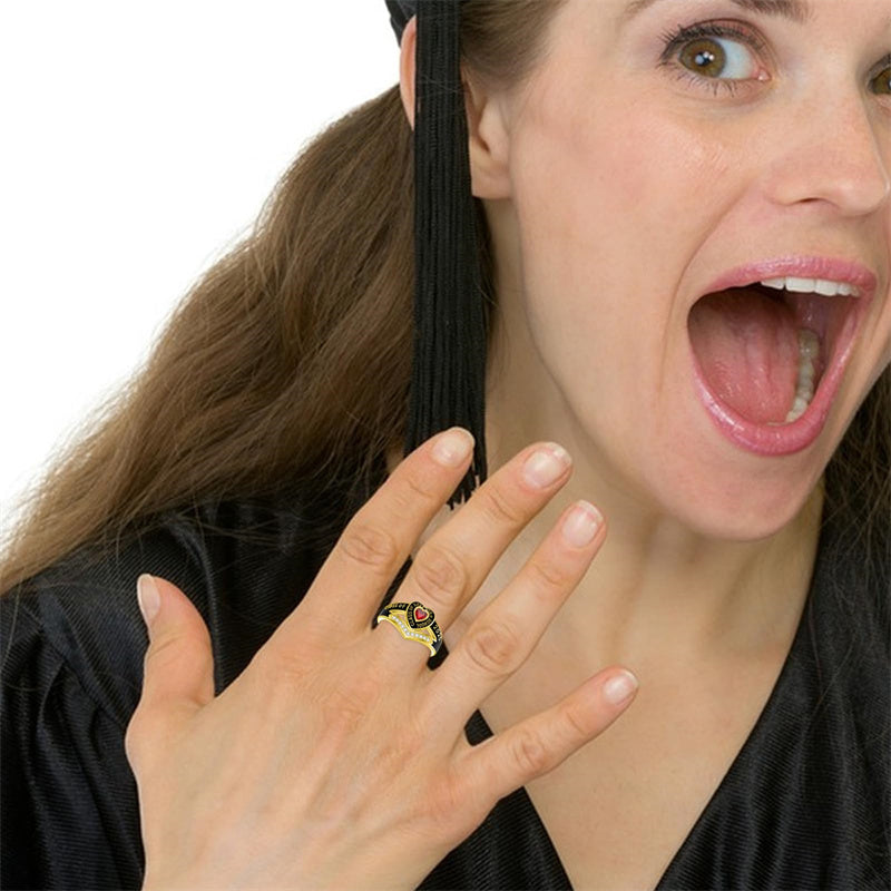 Sterling Silver 10K Gold 14K Gold 18K Gold Fully Personalized Birthstone Engraved Class Ring Graduation Ring