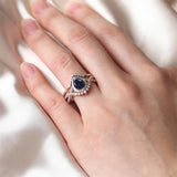 Sterling Silver 10K 14K 18K Gold  Pear Shaped Gemstone Engagement Rings Set