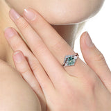 Sterling Silver Round Cut Moissanite Bridal Ring Sets