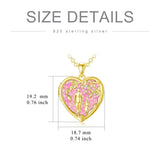 10K Gold Personalized Photo Father Daughter Pendant Necklace