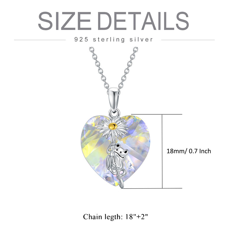 Sterling Silver Crystal Birthstone Frog Pendant Necklace