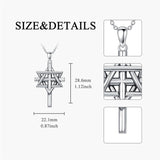 Sterling Silver Nial Cross David Pendant Necklace