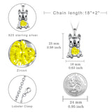 Sterling Silver French Bulldog Pendant Necklace