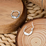 Sterling Silver Raccoon Cat Hoop Earrings