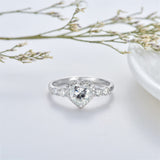 10K Gold 14K Gold 18K Gold  Heart-Cut Moissanite Halo Engagement Rings