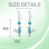 Sterling Silver Turquoise Owl Dragonfly Butterfly Hummingbird Dangle Earrings