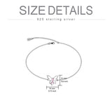 Sterling Silver Butterfly Cross Breast Cancer Awareness Bracelet