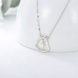 14K l Gold Heart Cubic Zirconia Cross Heart Pendant Necklace