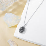 Sterling Silver Personalized Photo 12 Month Birth Flower Pendant Necklace