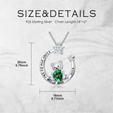 Sterling Silver Birthstone Teddy Bear Pendant Necklace