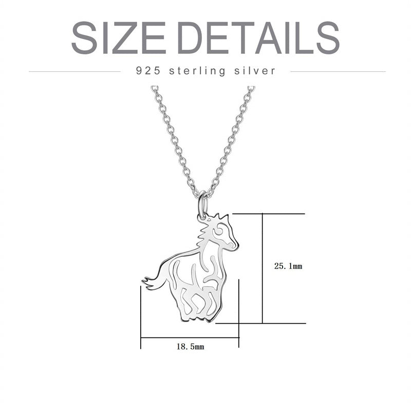 Sterling Silver Horse and Girl Pendant Necklace