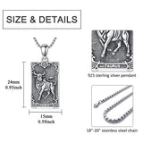 Sterling Silver Tarot Card 12 Zodiac Sign Pendant Necklace