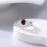 Sterling Silver 10K 14K 18K Gold  Oval Cut Unique Vine Gemstone Wedding Ring Set