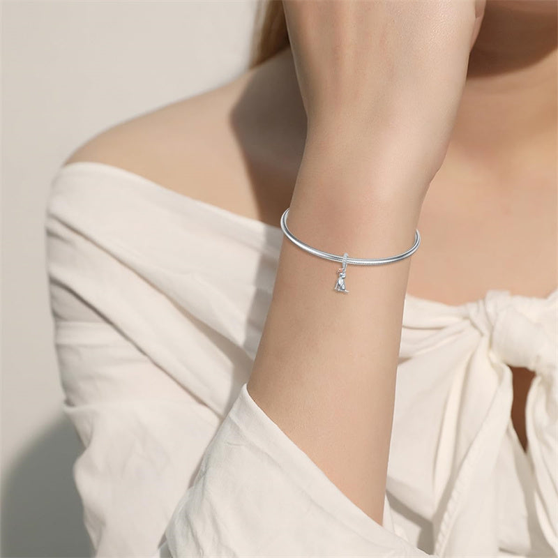 Sterling Silver Cubic Zirconia Yorkshire Boston Terrier Chihuahua Dachshund  Bead Charms