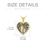 10K Gold Personalized Photo Father Daughter Pendant Necklace