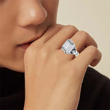 Sterling Silver Personalized Pattern High School College Class Ring Gift for Graduates