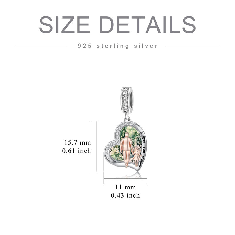 Sterling Silver Father Daughter Mother Daughter Charm Beads
