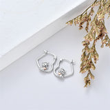 Sterling Silver Fox Frog Leopard Peacock Puppy Animal Hug Hoop Earrings