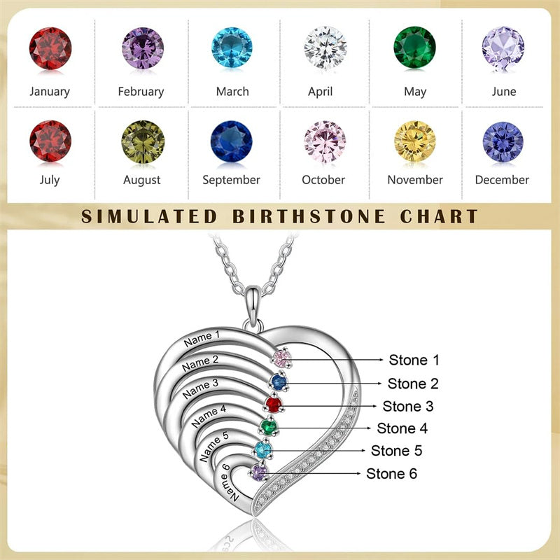 10K 14K 18K Solid Gold Personalized Engraved &Birthstone Pendant Necklace