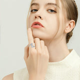 10K 14K 18K Solid Gold Personalized Birthstone Highland Cow Animal Ring