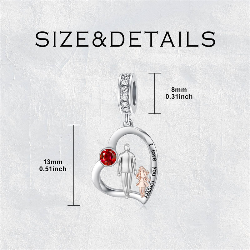 Sterling Silver Father Daughter Mother Daughter Charm Beads