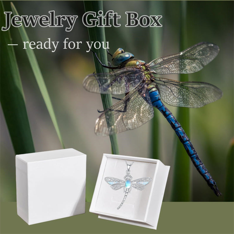 Sterling Silver Dragonfly Moonstone Memorial Urn Necklace for Human Ashes