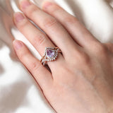 Sterling Silver 10K 14K 18K Gold  Pear Shaped Gemstone Engagement Rings Set