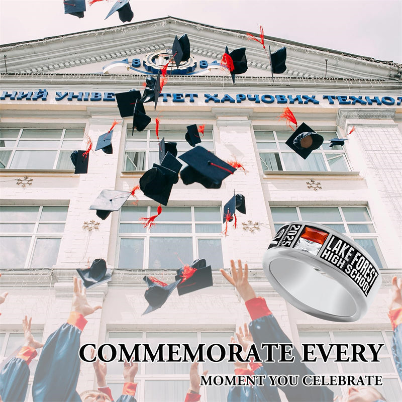 Sterling Silver Personalized High School College Class Ring Graduation Jewelry