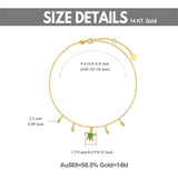 14K Gold Sea Turtle Single Layer Anklet