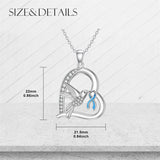 Sterling Silver Cubic Zircon Hummingbird Cancer Awareness Pendant Necklace Gifts for Women