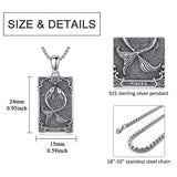 Sterling Silver Tarot Card 12 Zodiac Sign Pendant Necklace