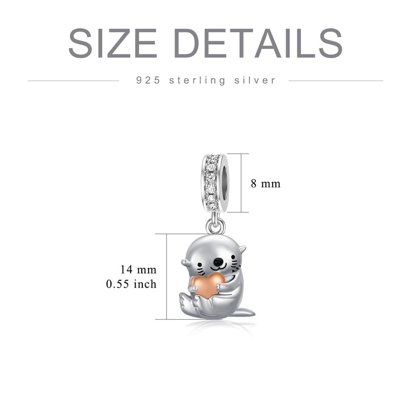 Sterling Silver Otter Squirrel Elephant Axolotl Charm Beads