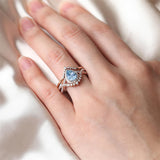 Sterling Silver 10K 14K 18K Gold  Pear Shaped Gemstone Engagement Rings Set