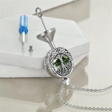 Sterling Silver Tree of Life Urn Necklaces Abalone Opal Shell Cremation Jewelry for Ashes