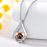 Sterling Silver Heart Shape Tear Dangle Urn Necklace for Ashes