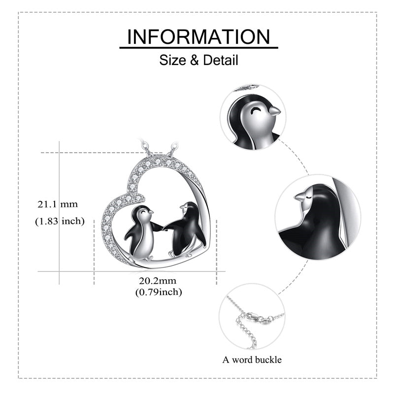 Sterling Silver Penguin Pendant Necklace