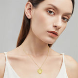 10K Gold Personalized Photo Father Daughter Pendant Necklace