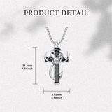 Sterling Silver Deer Antler Fish Hook & Cross Urn Necklace for Ashes