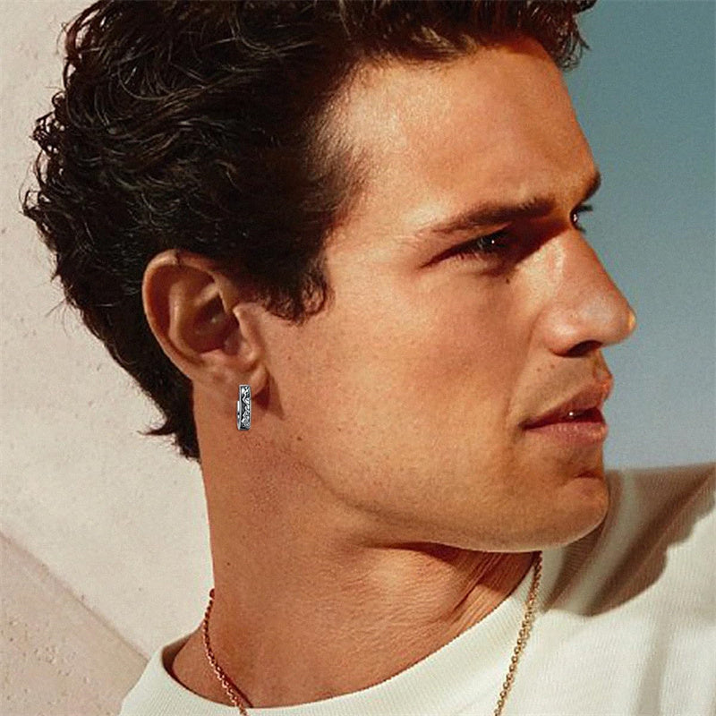 Sterling Silver Mountain Hoop Earrings