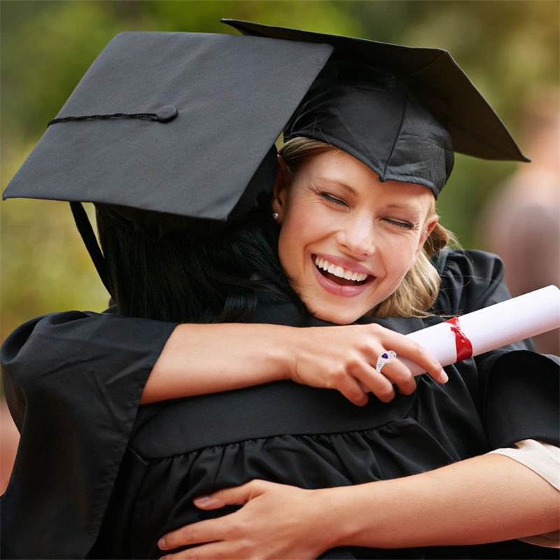 Sterling Silver Personalized Class Ring Graduation Ring for Women