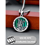 Sterling Silver St Michael St Christopher Pendant Necklace for Men