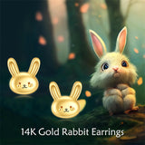 14k Gold Bunny Stud Earrings
