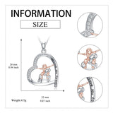 Sterling Silver Father Daughter Heart Pendant Necklace from Dad Gift for Daughter