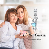 Sterling Silver Moonstone Initial Alphabet Charm Beads