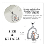 Sterling Silver Father Daughter Heart Pendant Necklace from Dad Gift for Daughter